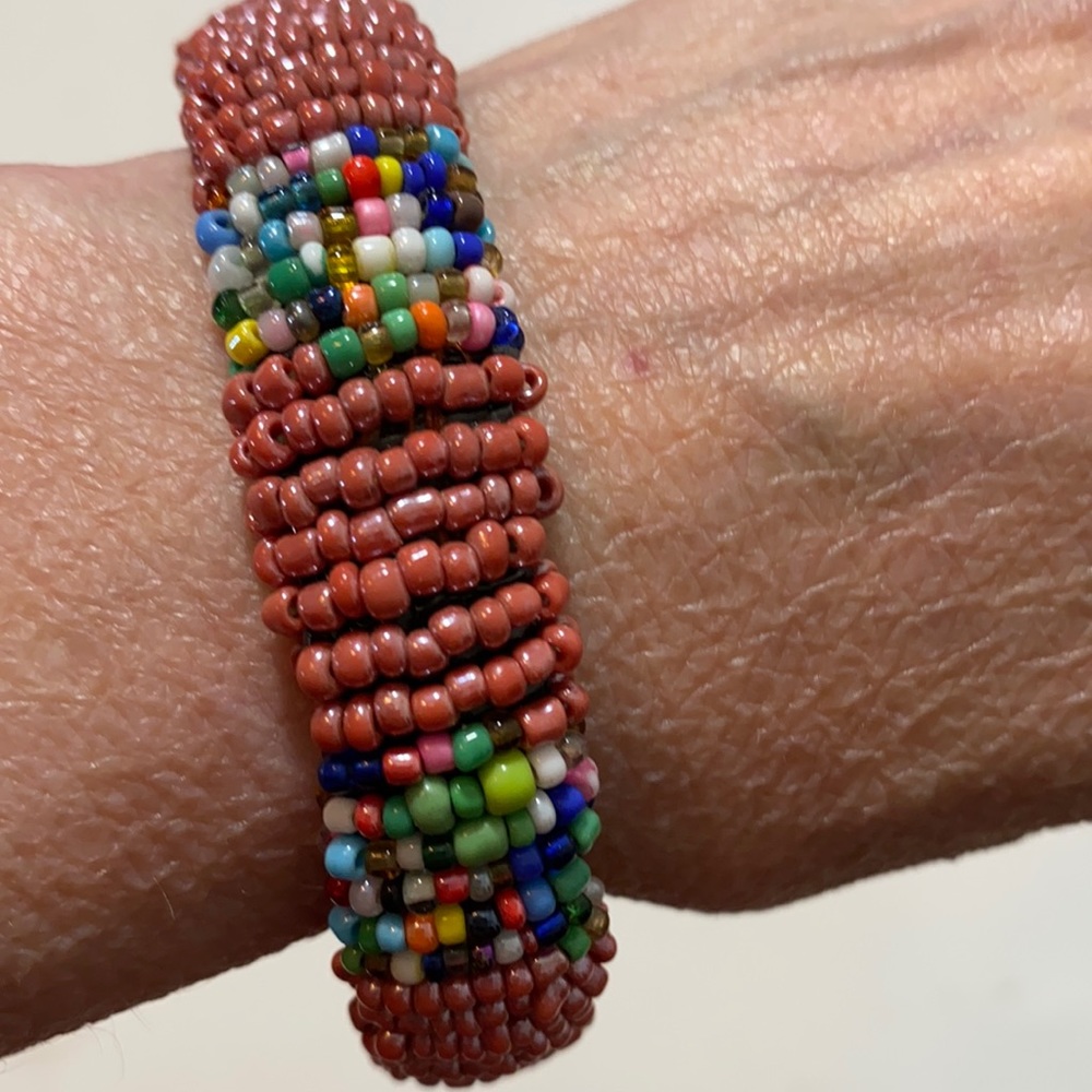 OOAK Handcrafted  Beaded Bangle OSFM